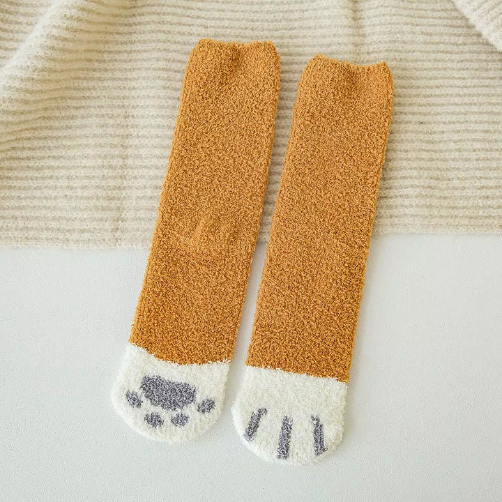 New Cotton Socks Winter Funny Print Cat Paw Warm Socks Kawaii Cute Casual Happy Fashion Designer Socks for Men Women