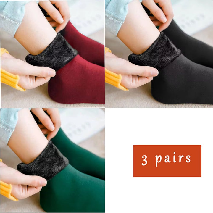 3 Pairs Lot Women Men Winter Warm Thicken Thermal Snow Socks Solid Color Floor Socks Soft Velvet Wool Cashmere Home Dropshipping