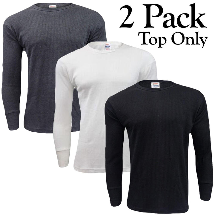 2 X Full Sleeve Mens Thermal Long Sleeves Vest Top Winter Warm Shirts Long Johns