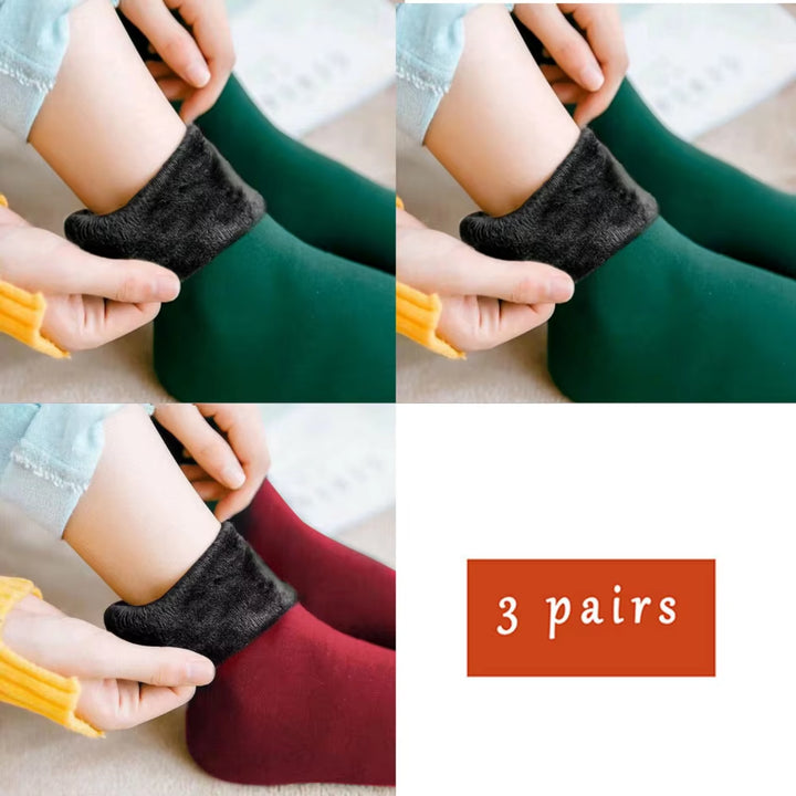 3 Pairs Lot Women Men Winter Warm Thicken Thermal Snow Socks Solid Color Floor Socks Soft Velvet Wool Cashmere Home Dropshipping