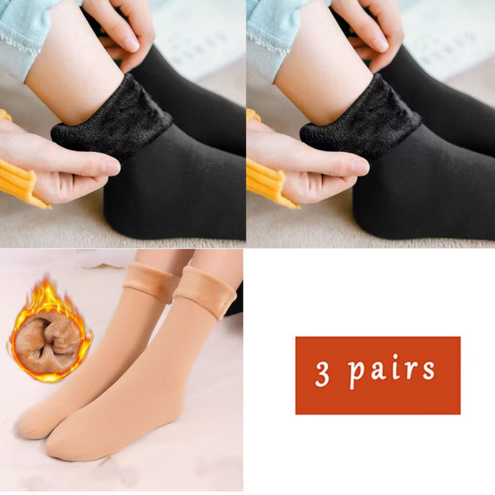 3 Pairs Lot Women Men Winter Warm Thicken Thermal Snow Socks Solid Color Floor Socks Soft Velvet Wool Cashmere Home Dropshipping