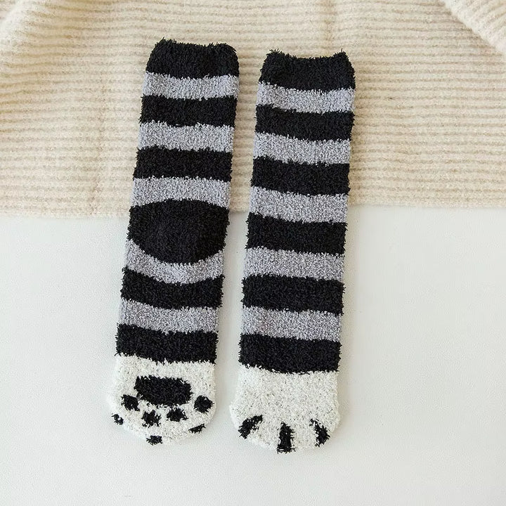 New Cotton Socks Winter Funny Print Cat Paw Warm Socks Kawaii Cute Casual Happy Fashion Designer Socks for Men Women