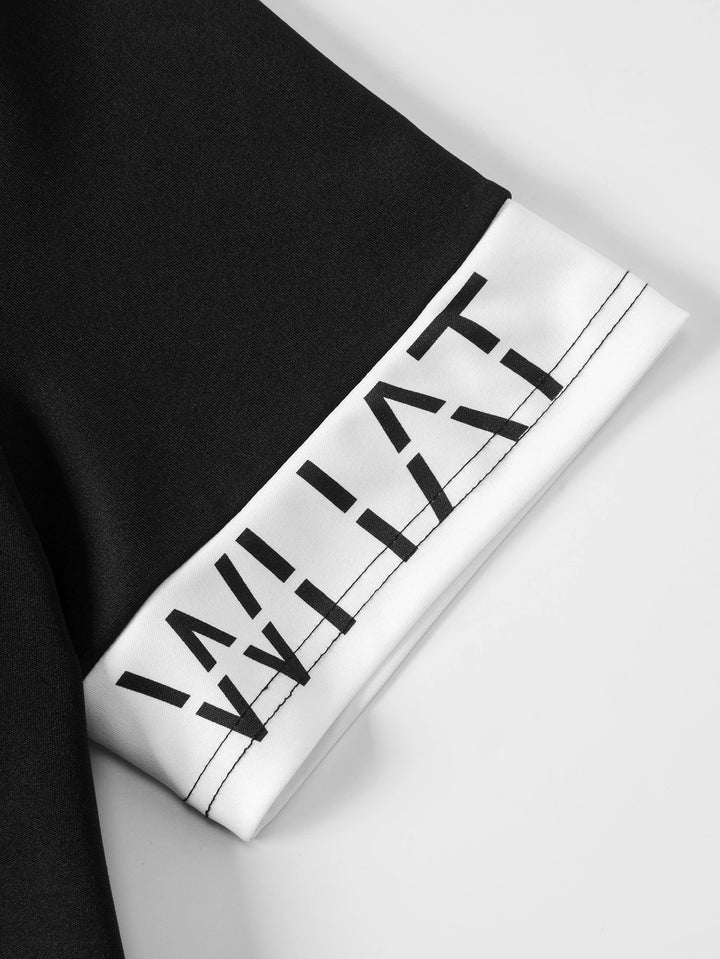 Manfinity Homme Men Letter Graphic Short Sleeve Tee & Shorts without Necklace, Going Out, Cozy Outfits