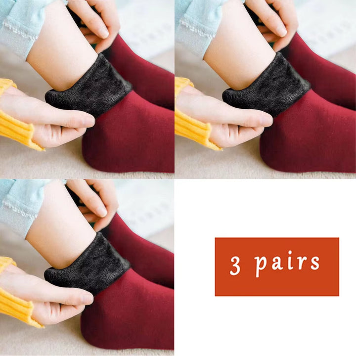 3 Pairs Lot Women Men Winter Warm Thicken Thermal Snow Socks Solid Color Floor Socks Soft Velvet Wool Cashmere Home Dropshipping