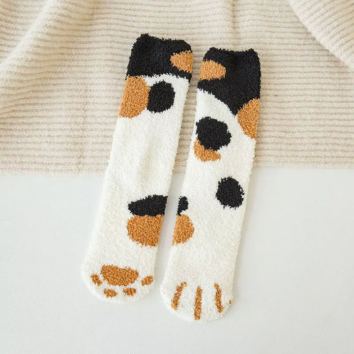 New Cotton Socks Winter Funny Print Cat Paw Warm Socks Kawaii Cute Casual Happy Fashion Designer Socks for Men Women