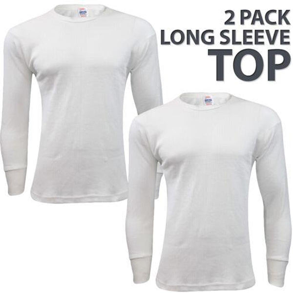 2 X Full Sleeve Mens Thermal Long Sleeves Vest Top Winter Warm Shirts Long Johns